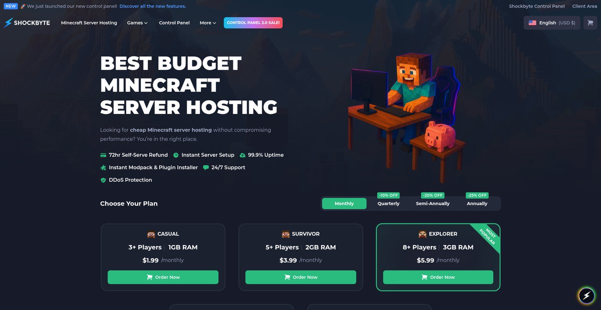 Cheap Minecraft Server Hosting Screenshot
