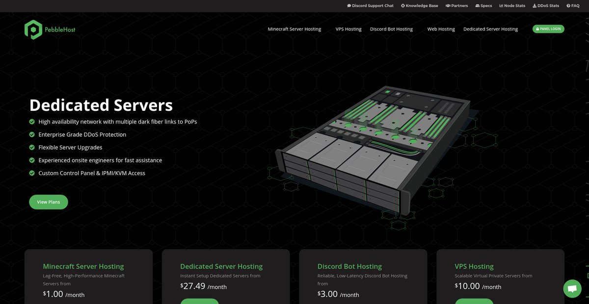 PebbleHost: Minecraft, Game and Dedicated Server Hosting Screenshot