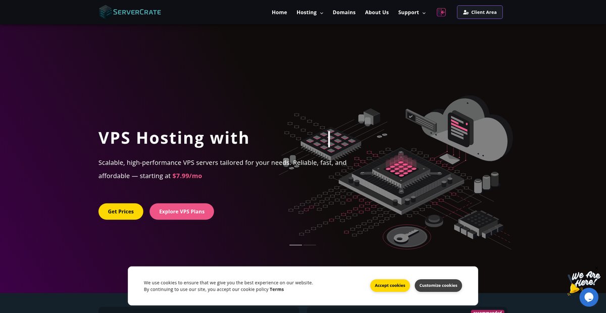 Blazing-Fast VPS & Game Hosting | LA Datacenter | ServerCrate Screenshot