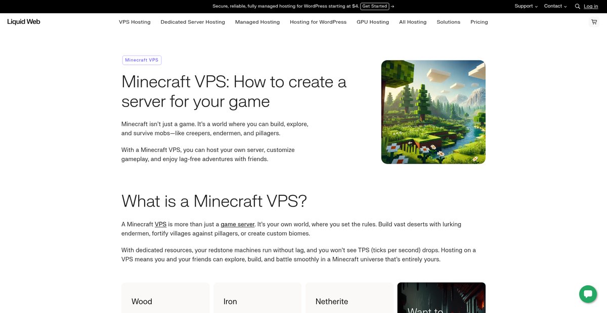 Minecraft VPS Hosting, Perfected Screenshot