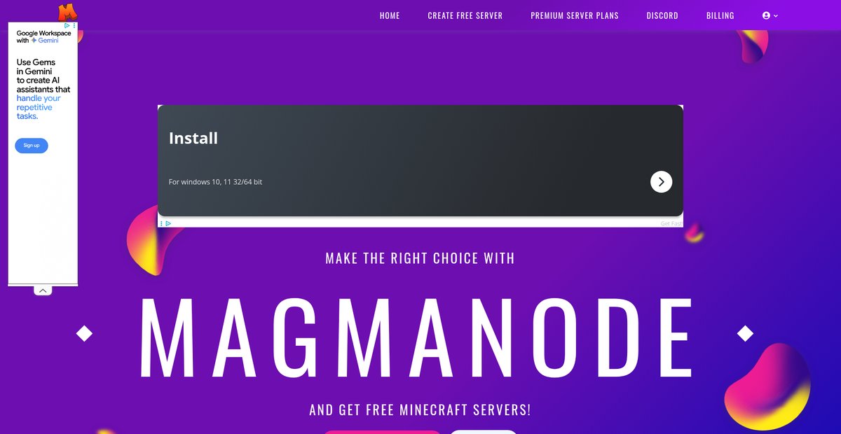 MagmaNode - Free Minecraft Server Hosting Screenshot