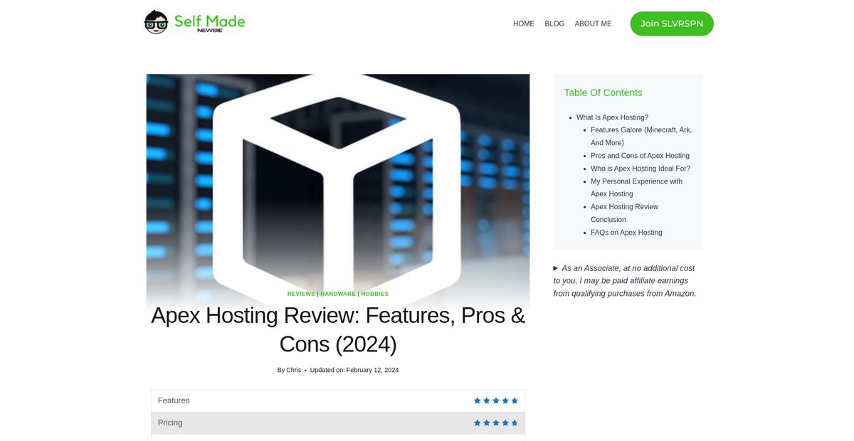 Apex Hosting Review: Features, Pros & Cons (2024) Screenshot