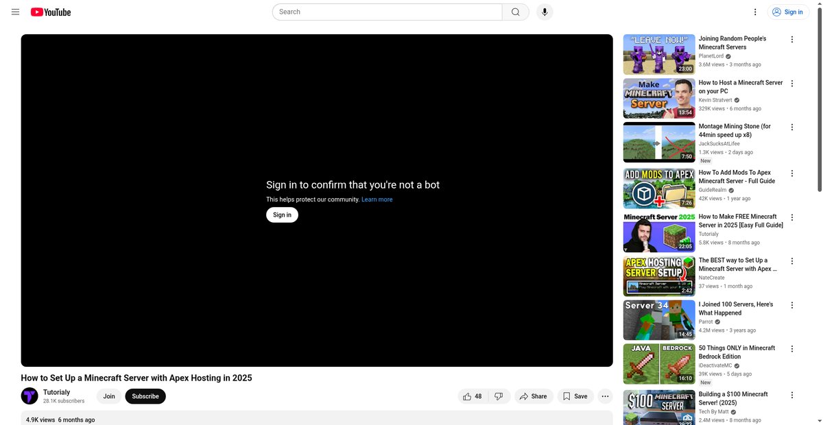How to Set Up a Minecraft Server with Apex Hosting in 2025 Screenshot