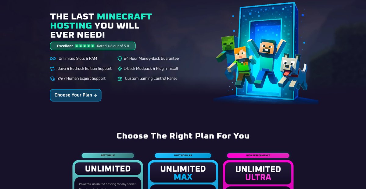 MintServers | Best Minecraft Server Hosting Screenshot