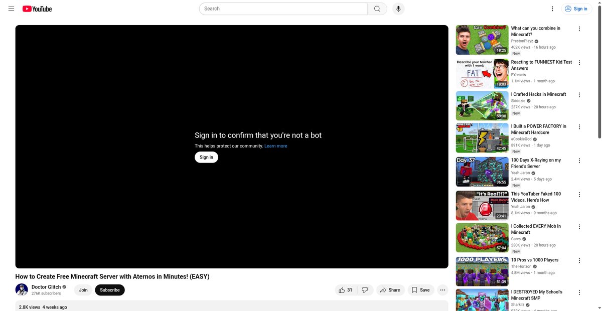 How to Create Free Minecraft Server with Aternos in ... Screenshot