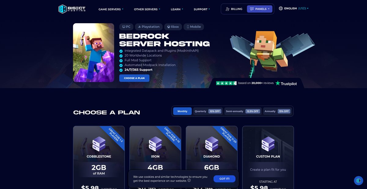Minecraft Bedrock Server Hosting Screenshot