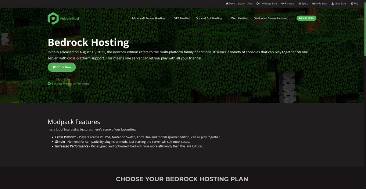$1/GB Bedrock Server Hosting Screenshot