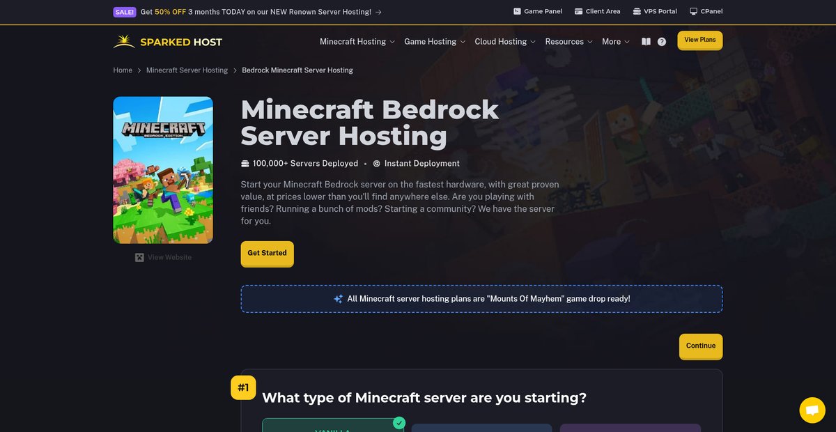 Minecraft Bedrock Server Hosting Screenshot