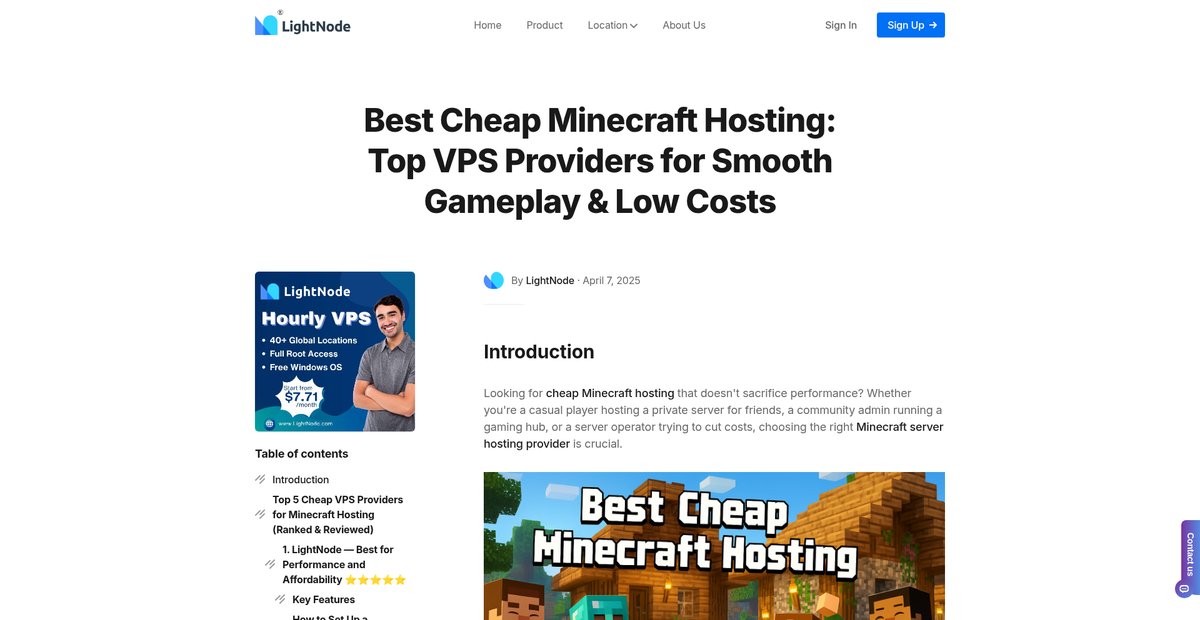 Best Cheap Minecraft Hosting: Top VPS Providers for Smooth Gameplay & Low Costs Screenshot