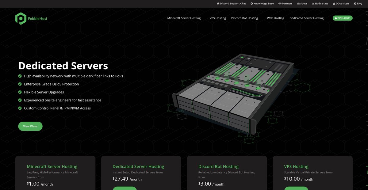 PebbleHost: Minecraft, Game and Dedicated Server Hosting Screenshot