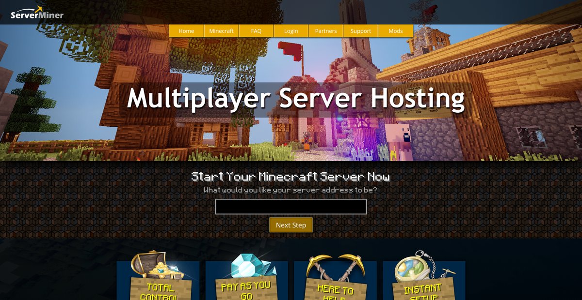 ServerMiner: Minecraft Server Hosting Screenshot