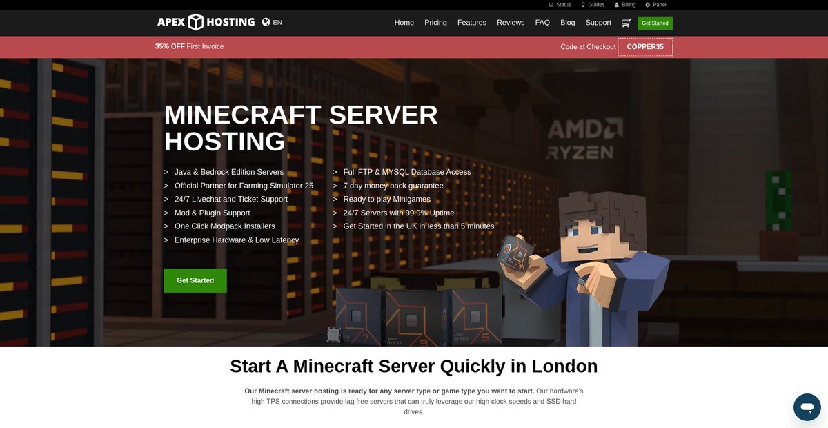 Minecraft Server Hosting - UK Server Locations Screenshot