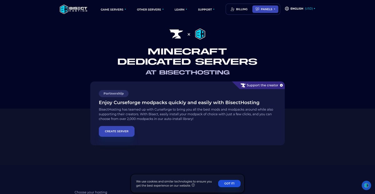 BisectHosting Curseforge Partnership Screenshot