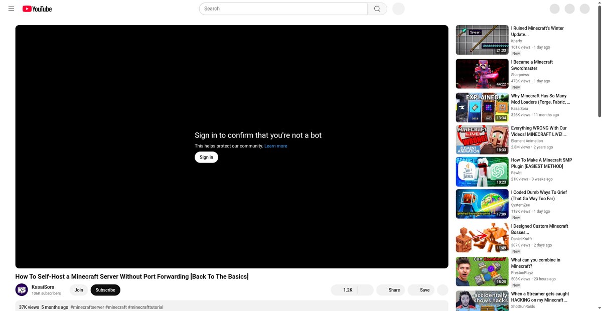 How To Self-Host a Minecraft Server Without Port ... Screenshot