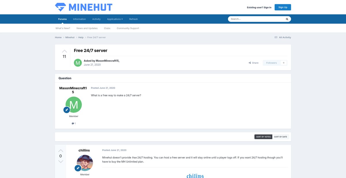 Free 24/7 server - Help Screenshot