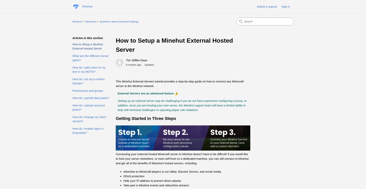 How to Setup a Minehut External Hosted Server Screenshot