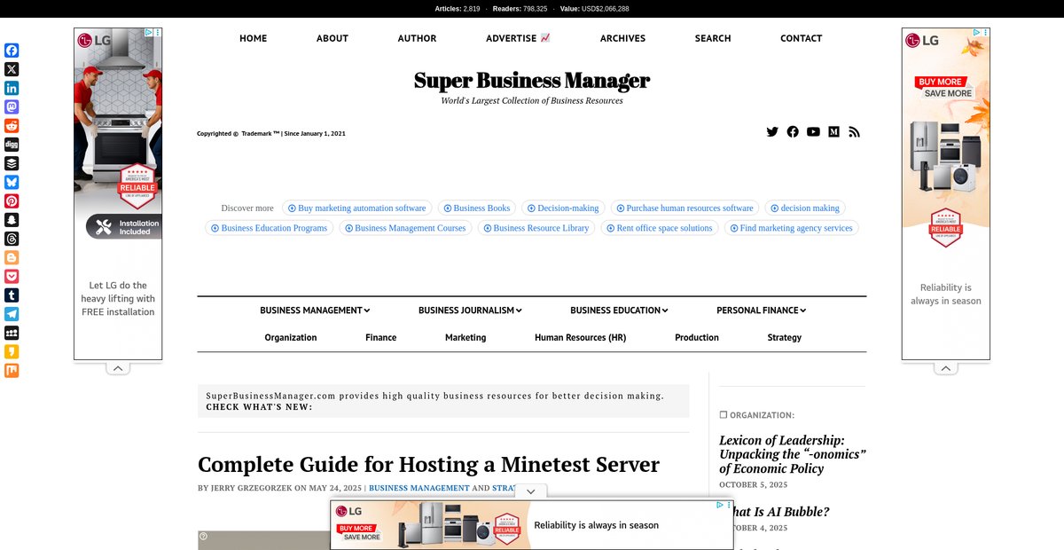 Complete Guide for Hosting a Minetest Server – Super Business Manager Screenshot