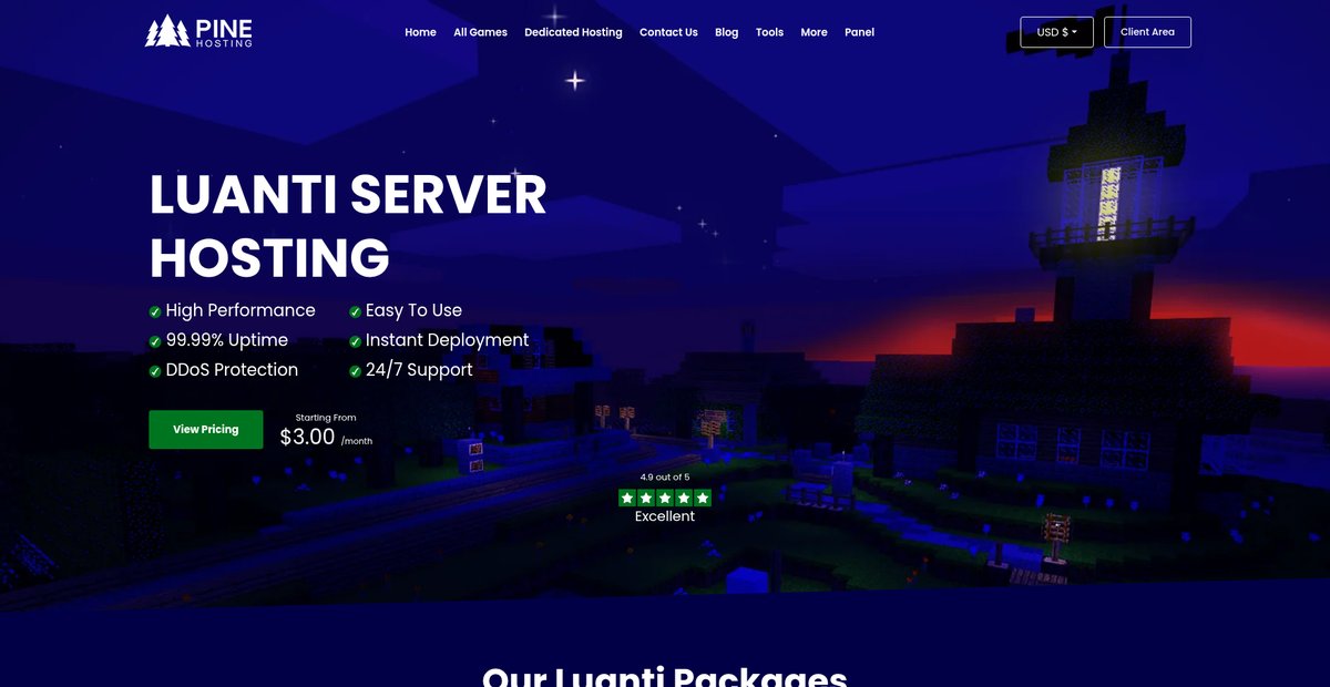 Luanti (Formerly Minetest) Server Hosting and Server Rental Screenshot