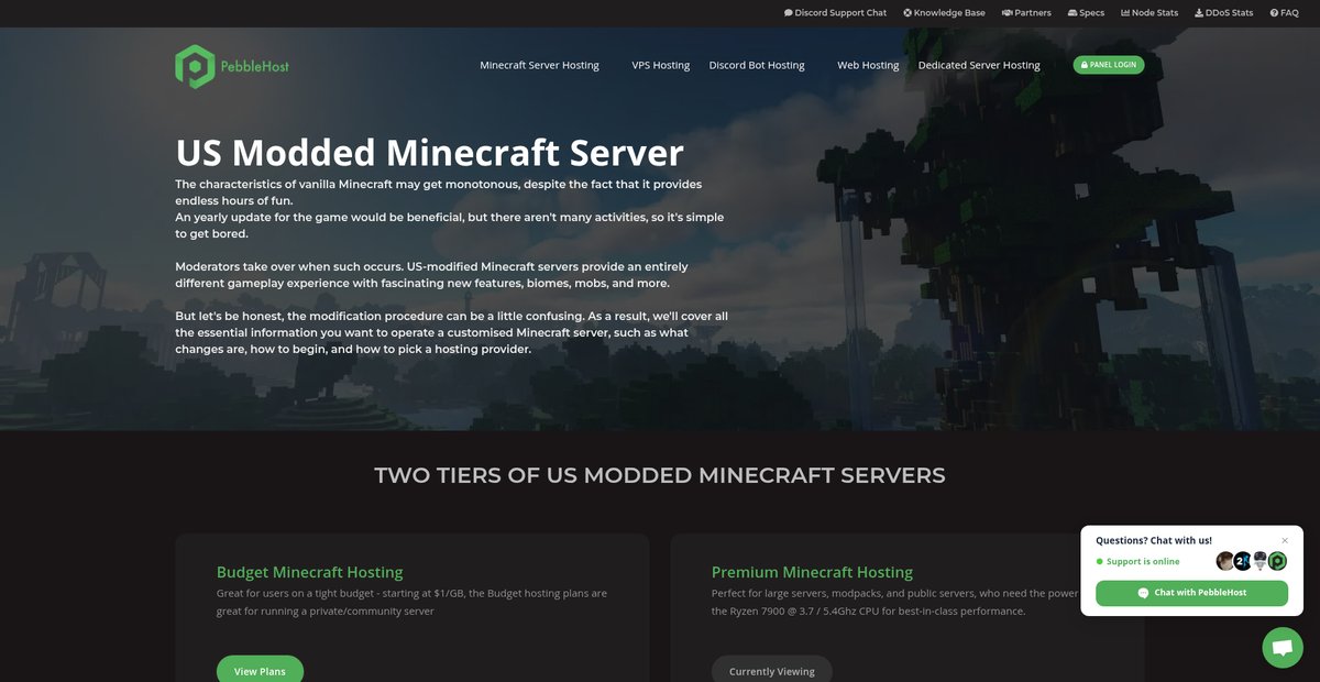 US Modded Minecraft Server | Pebblehost Screenshot