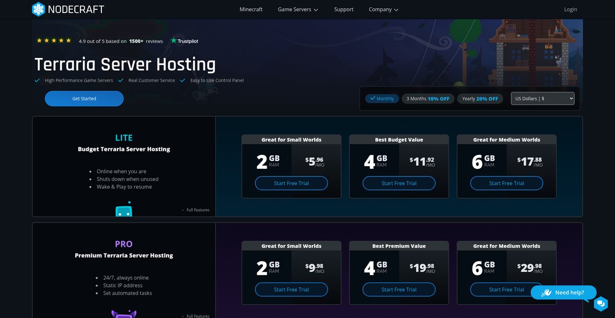Terraria Server Hosting Screenshot
