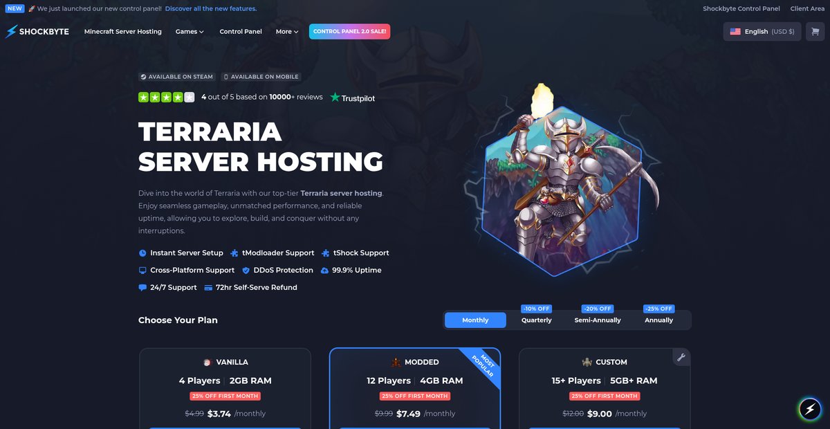 Terraria Server Hosting Screenshot