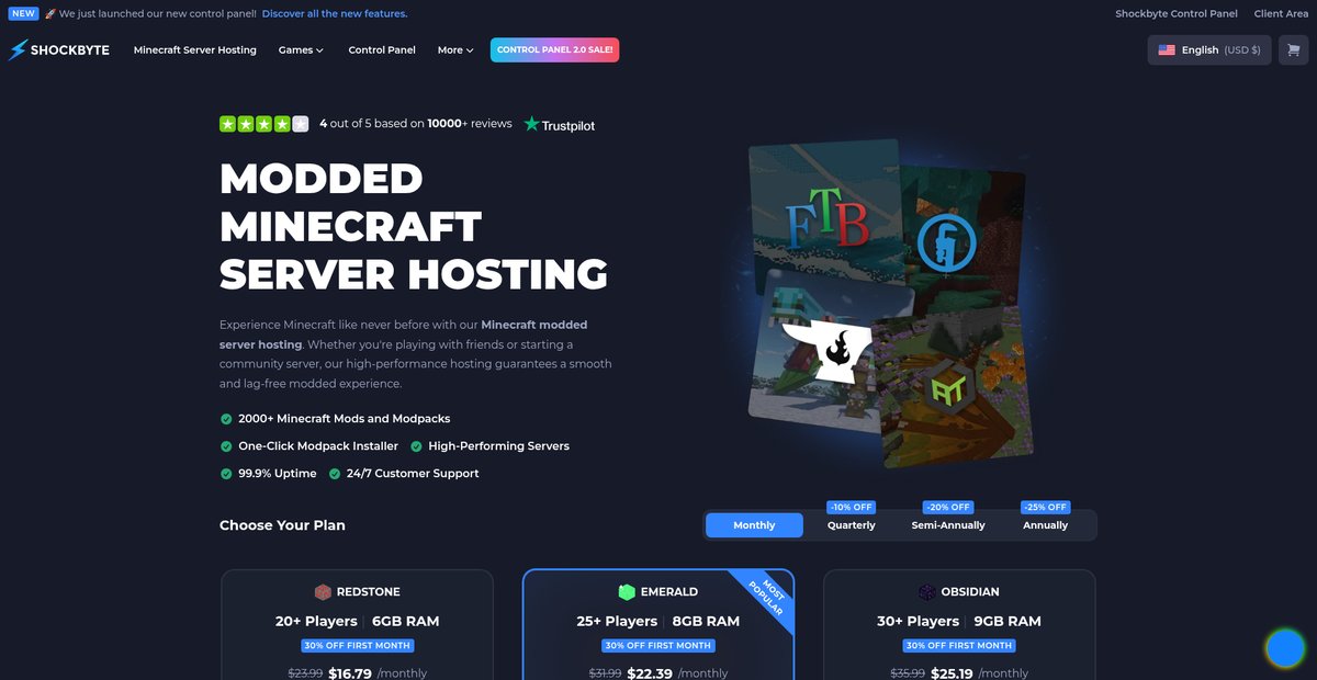 Modded Minecraft Server Hosting Screenshot