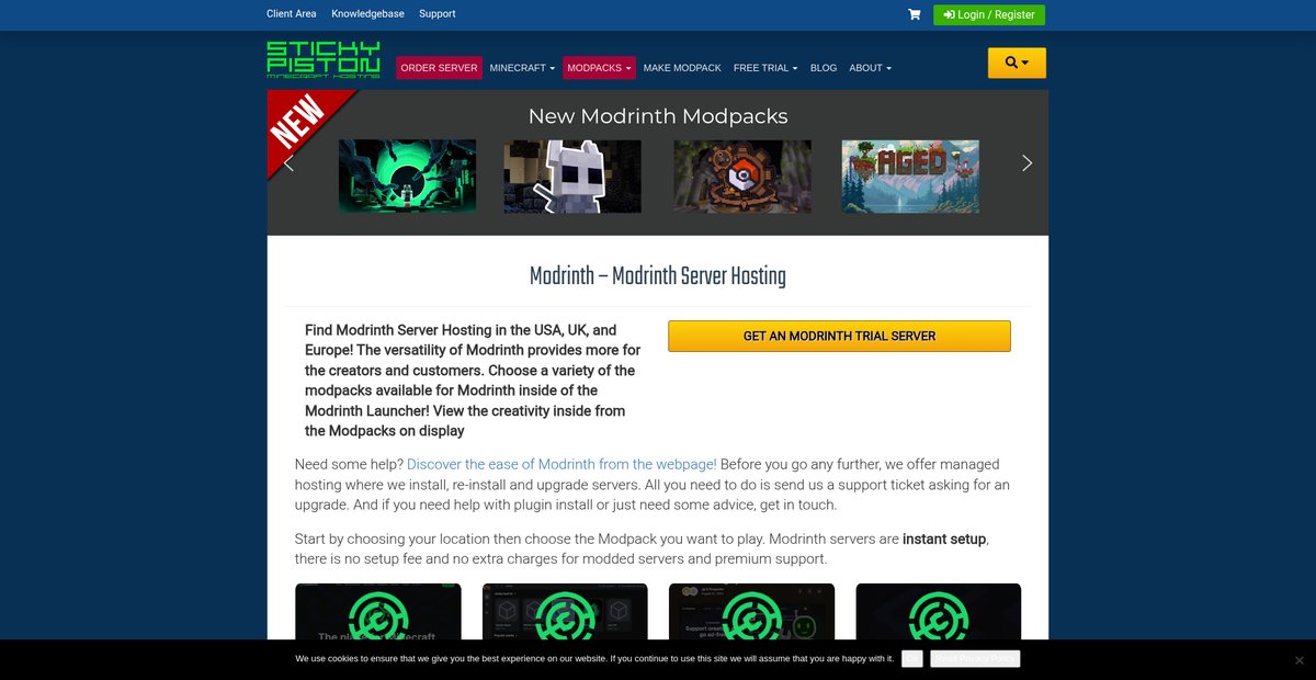 Modrinth - Modrinth Server Hosting Server Hosting Screenshot