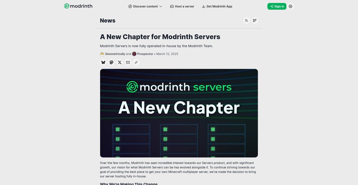 A New Chapter for Modrinth Servers Screenshot