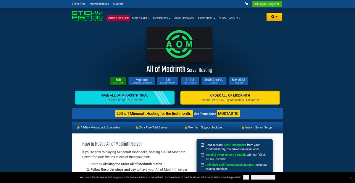 Modrinth : All of Modrinth Server Hosting Screenshot