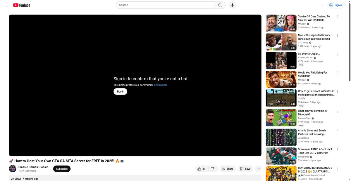🚀 How to Host Your Own GTA SA MTA Server for FREE in ... Screenshot