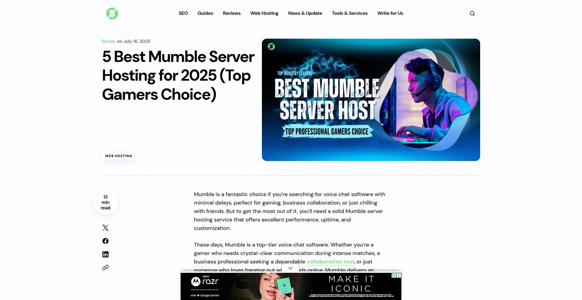 5 Best Mumble Server Hosting for 2025 (Top Gamers Choice) Screenshot