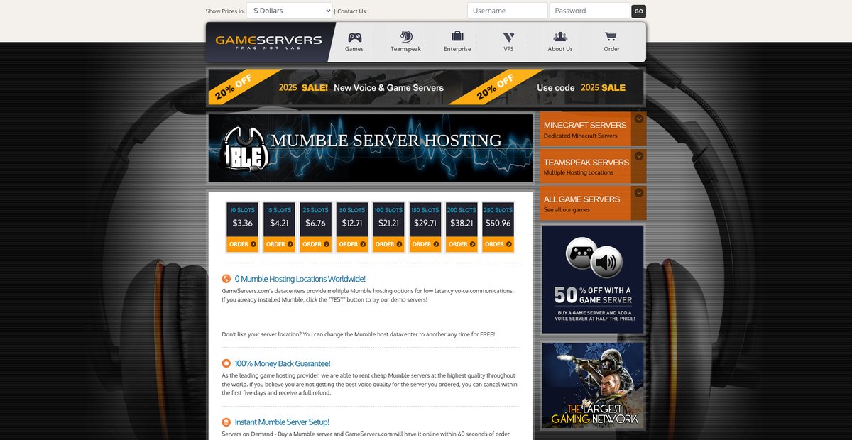 Mumble Server Host & Rental Screenshot