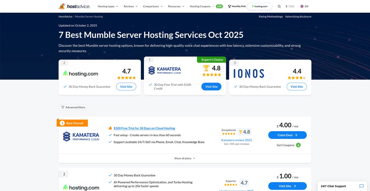 5 Best Mumble Server Hosting Services Apr 2025 Screenshot