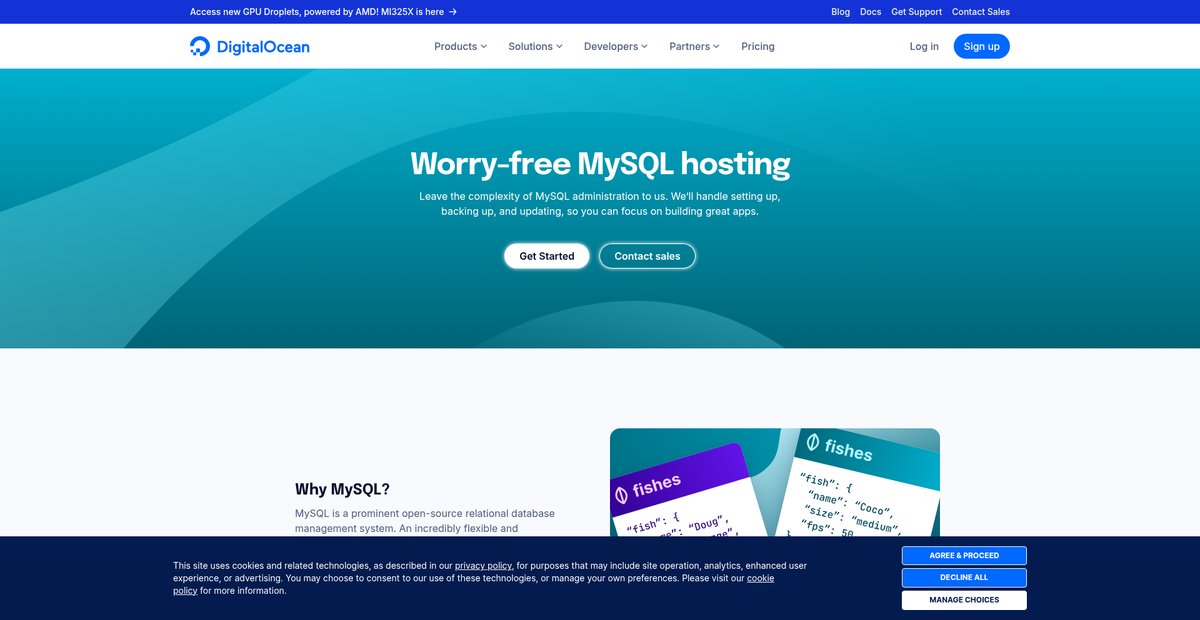 Worry-Free Managed MySQL Hosting Screenshot