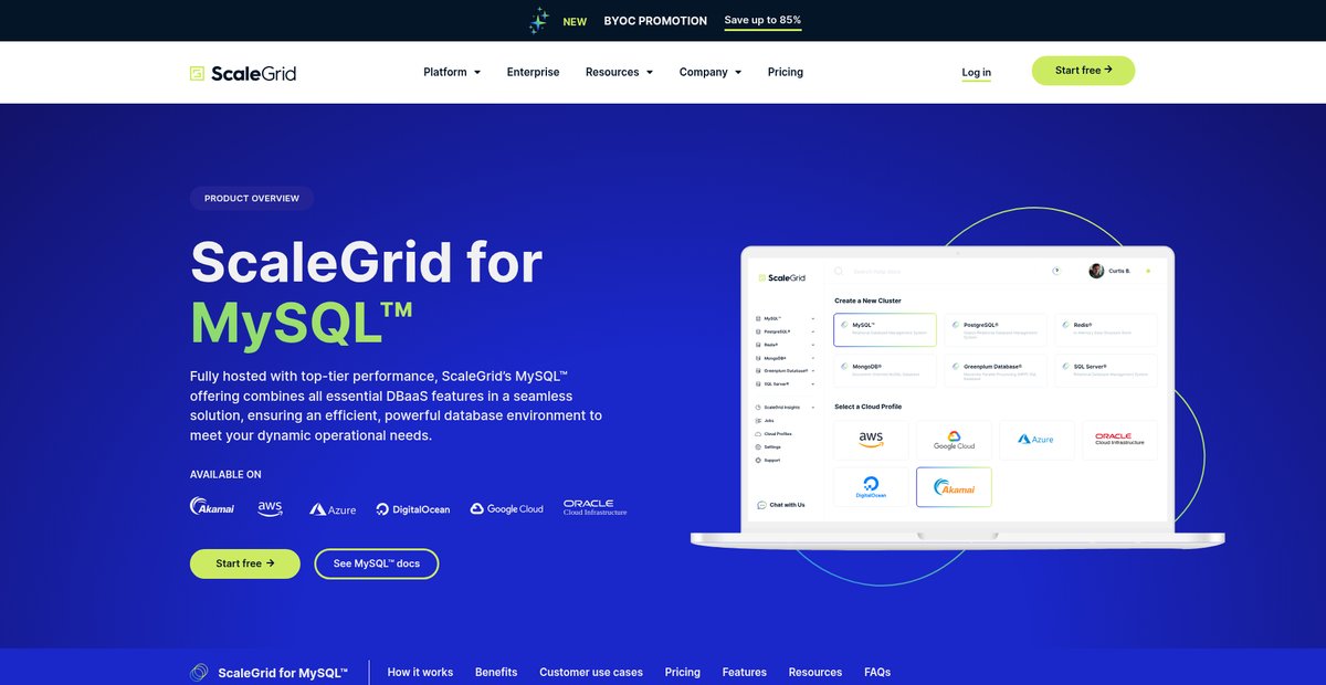 Fully Managed Hosting For MySQL™: Features & Pricing Screenshot