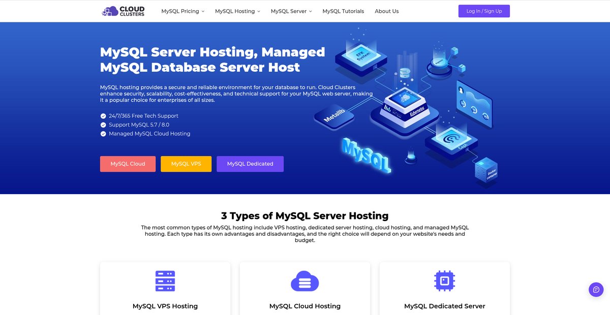 MySQL Hosting, MySQL Database Web Server Host Screenshot