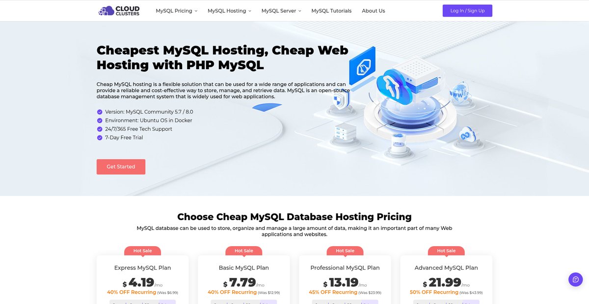 Cheap MySQL Hosting, Cheapest MySQL Database Server Screenshot