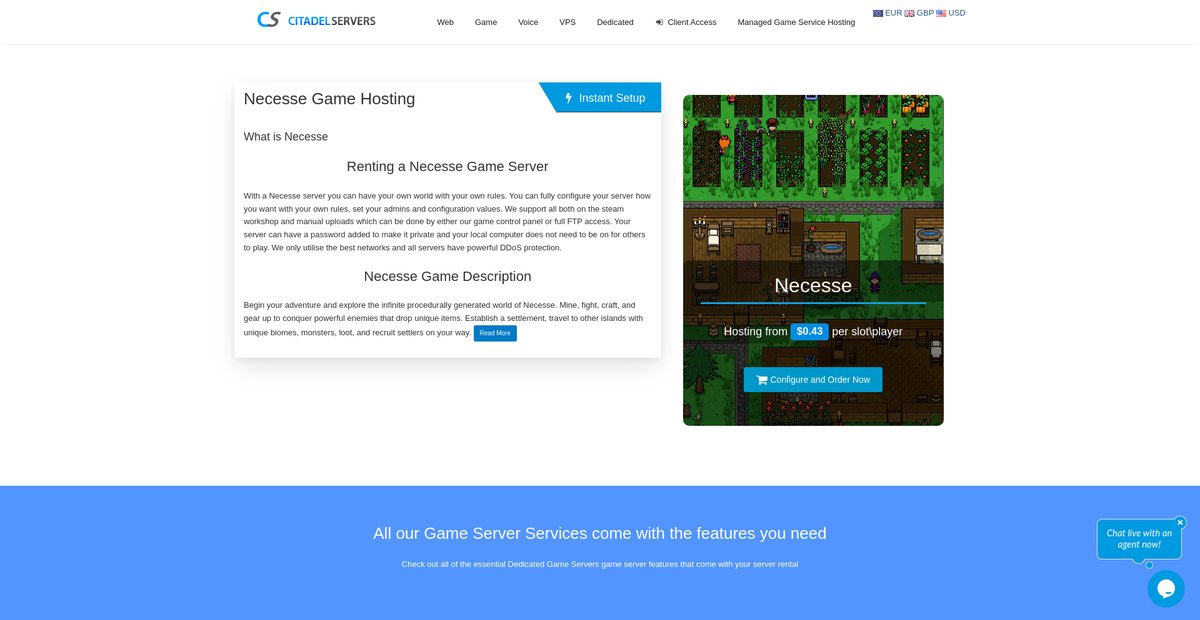 Necesse Game Server Hosting | Citadel Servers Screenshot