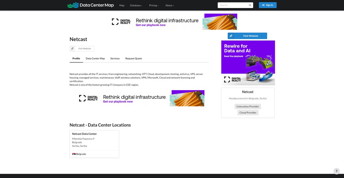 Netcast - Company Profile Screenshot