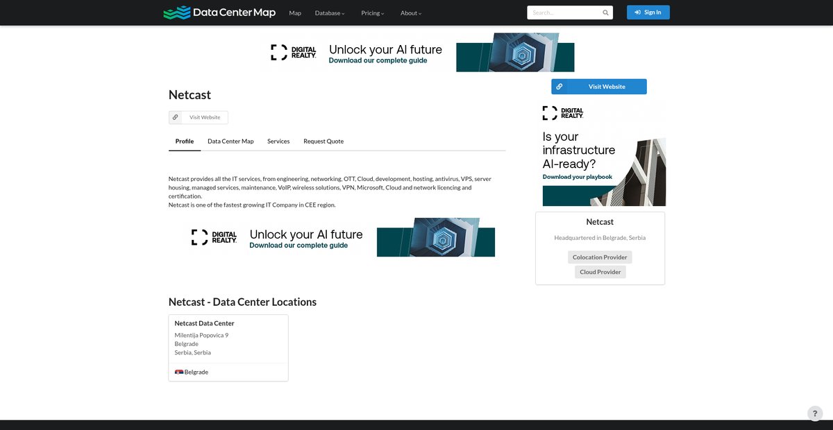 Netcast - Company Profile Screenshot