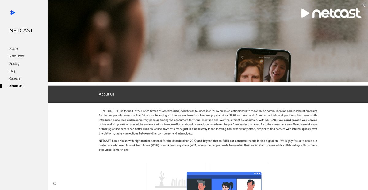 About Us - NETCAST Screenshot