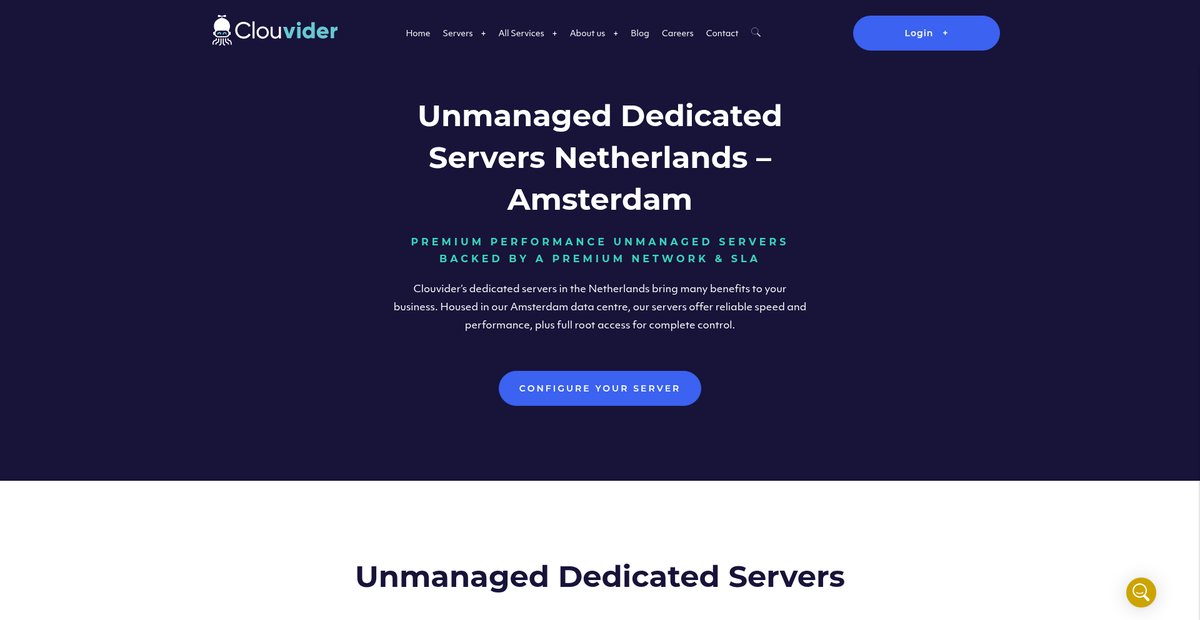 Unmanaged Dedicated Servers Netherlands – Amsterdam Screenshot
