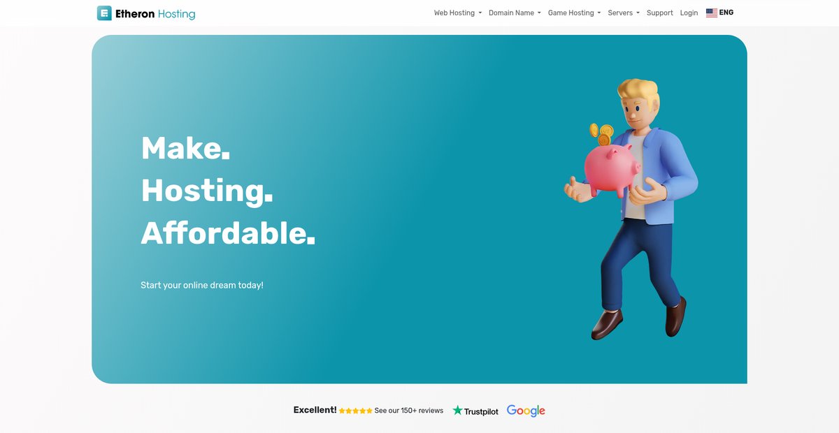 Etheron Hosting | Cheap hosting in the Netherlands Screenshot