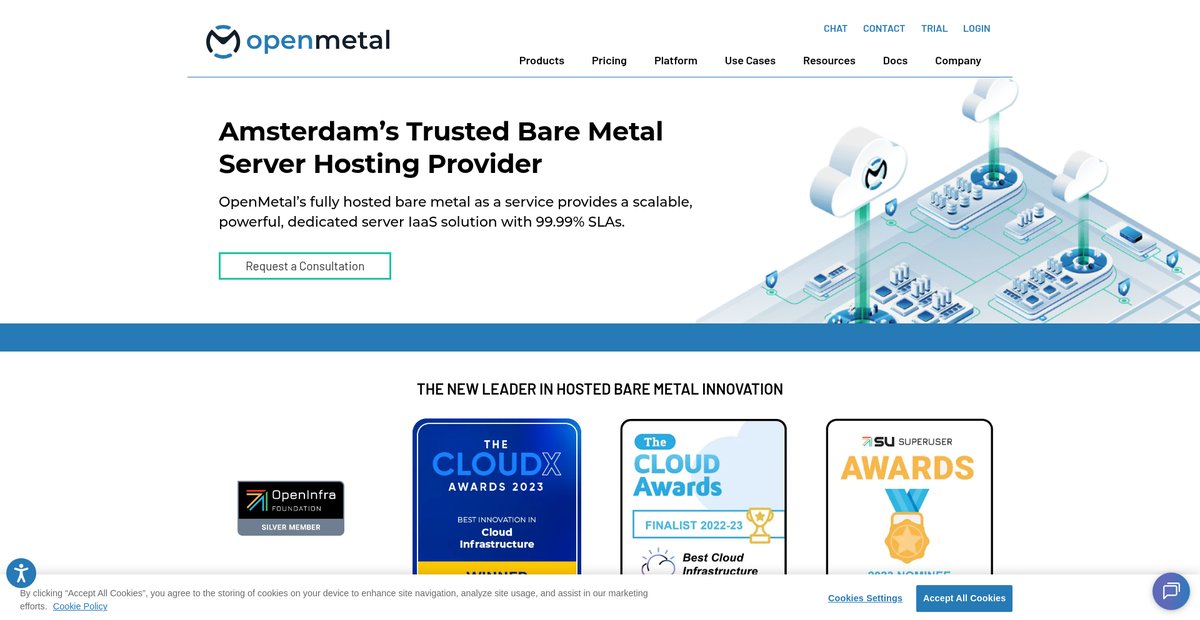 Amsterdam's Trusted Bare Metal Server Hosting Provider Screenshot
