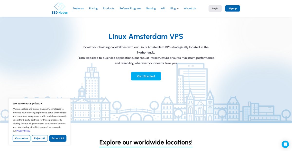 Best Linux Amsterdam VPS | SSD Nodes Cloud Servers Screenshot