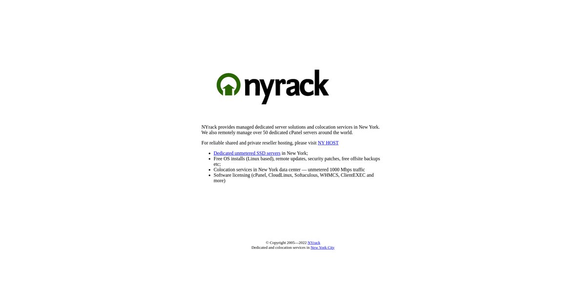 dedicated managed hosting and colocation in New York, New York Screenshot