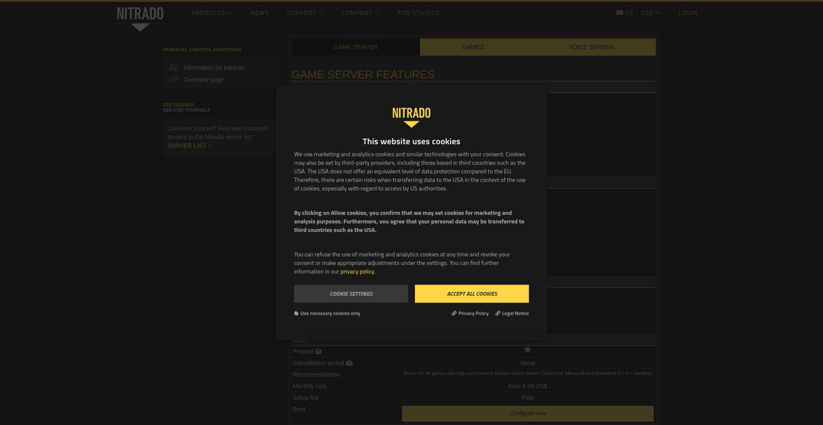 Game Server | nitrado.net Screenshot