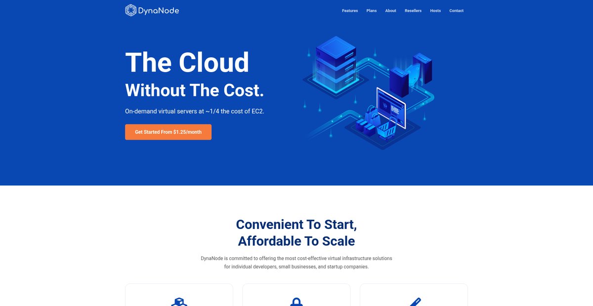 DynaNode.io | The Cloud Without The Cost | On-Demand Virtual Servers Screenshot