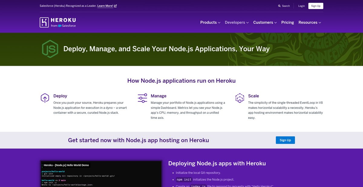 Node.js App Hosting in the Cloud Screenshot