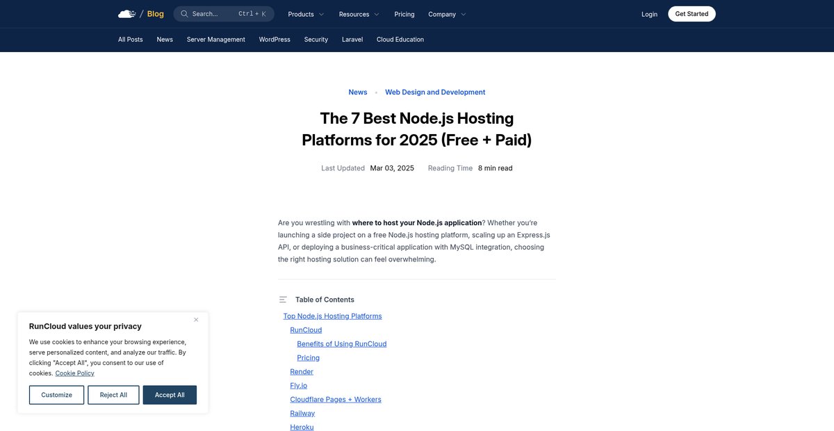 The 7 Best Node.js Hosting Platforms for 2025 (Free + Paid) Screenshot